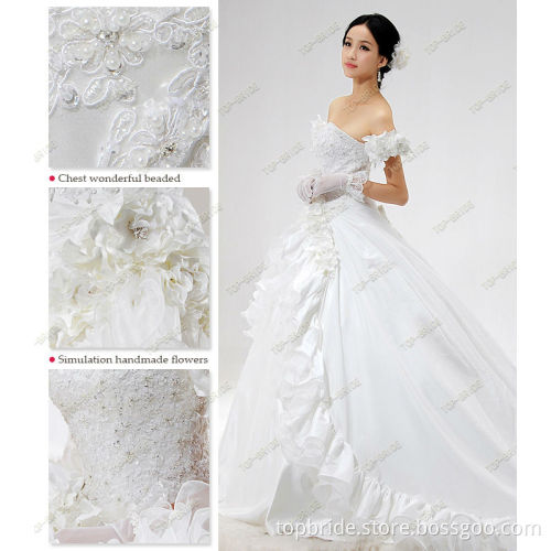 S995 Real Photos Handmade Flowers Suzhou Bridal Gown 2012 Style
